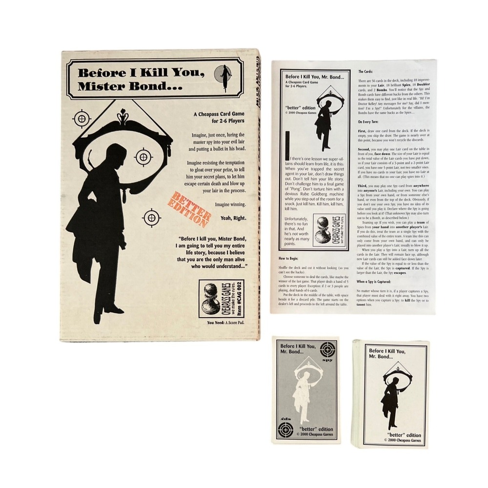 Before I Kill You Mister Bond Better Edition Cheapass Games 2000 Game CAG002